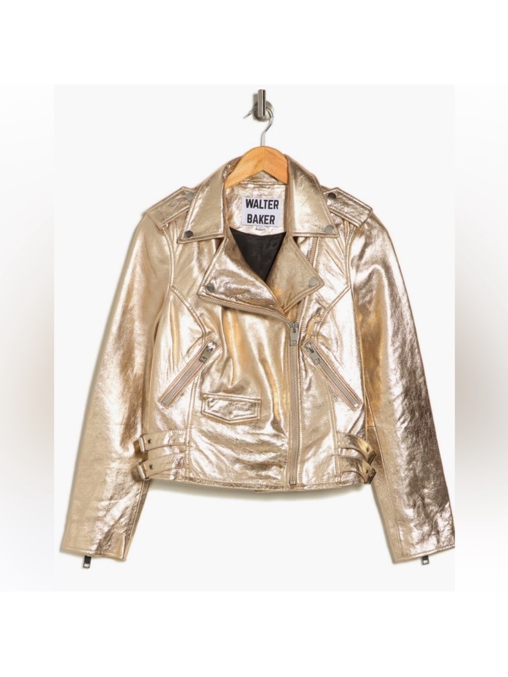 Walter Baker Liz Metallic Leather
Crop Moto Jacket